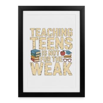 Enseignant de lycée enseignant aux adolescents - Affiche encadrée (27 × 37 cm) - noir - Devant