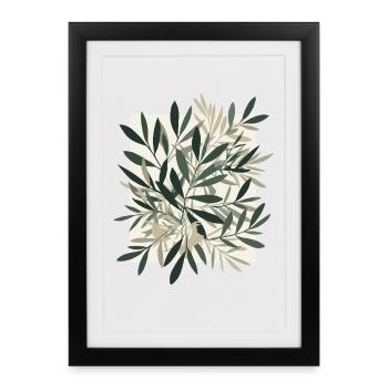 Leaf dance in natural tone - Framed poster (27 × 37 cm) - black - Front