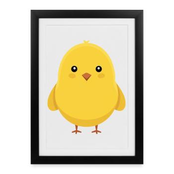 poussin - Affiche encadrée (27 × 37 cm) - noir - Devant