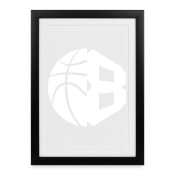 NON. 8 BASKETBALL NUMÉRO 8 BASKETBALL 8E ANNIVERSAIRE - Affiche encadrée (27 × 37 cm) - noir - Devant