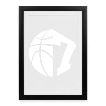 NR. 7 BASKETBALL NUMMER 7 BASKETBALL 7. GEBURTSTAG - Gerahmtes Poster (27 × 37 cm) - Schwarz - Vorne