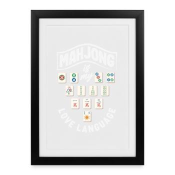 It's Mahjong Time - Framed poster (27 × 37 cm) - black - Front