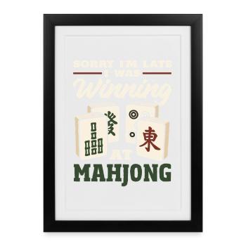 It's Mahjong Time - Framed poster (27 × 37 cm) - black - Front