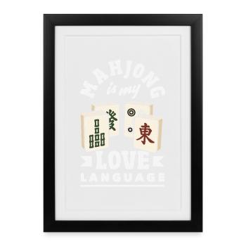 It's Mahjong Time - Framed poster (27 × 37 cm) - black - Front