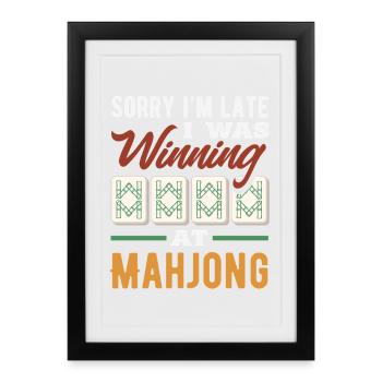 It's Mahjong Time - Framed poster (27 × 37 cm) - black - Front