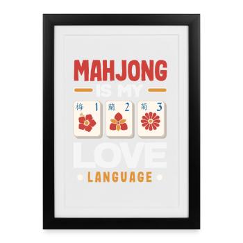 It's Mahjong Time - Framed poster (27 × 37 cm) - black - Front
