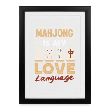 It's Mahjong Time - Framed poster (27 × 37 cm) - black - Front