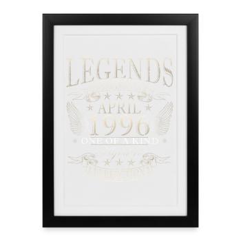 30th Anniversary April 1996 Vintage Gift - Framed poster (27 × 37 cm) - black - Front