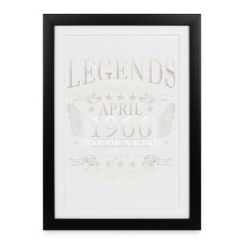 April 1966 60th Anniversary Gift – April - Framed poster (27 × 37 cm) - black - Front