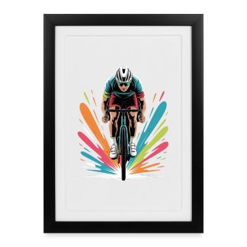 Colored Road Bike Design for Boys - Framed poster (27 × 37 cm) - black - Front