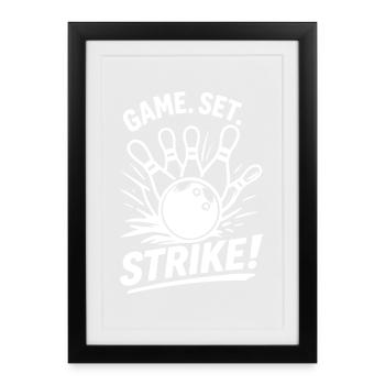 Ensemble de jeu : Strike Bowling Champion Sport Look - Affiche encadrée (27 × 37 cm) - noir - Devant