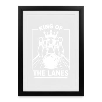 Bowling Skittles King of the Lanes Sport Champion - Framed poster (27 × 37 cm) - black - Front