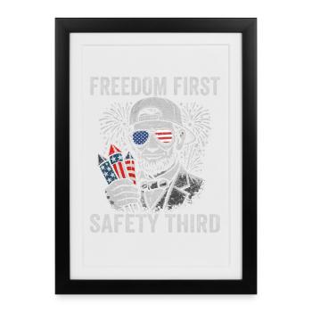 Freedom First, Safety Third, Lin - Framed poster (27 × 37 cm) - black - Front