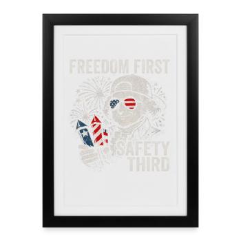 Freedom first, safety third – Jo - Framed poster (27 × 37 cm) - black - Front