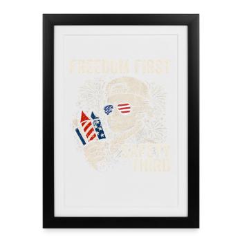 Freedom First, Security Third, Ham - Framed poster (27 × 37 cm) - black - Front