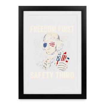 Freedom first, safety in third place, What - Framed poster (27 × 37 cm) - black - Front