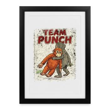 Team Punch Baby Monkey Punch - Framed poster (27 × 37 cm) - black - Front