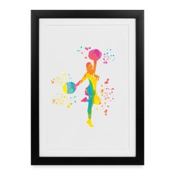 Cheerpom pom girls Mom Cheerleading - Affiche encadrée (27 × 37 cm) - noir - Devant