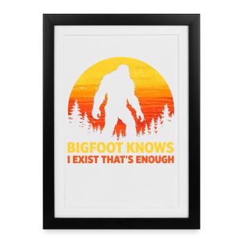 Bigfoot Sasquatch Yeti Cryptid Creatures Big Foot - Framed poster (27 × 37 cm) - black - Front