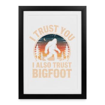 Bigfoot Sasquatch Yeti Cryptid Creatures Big Foot - Framed poster (27 × 37 cm) - black - Front