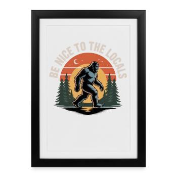 Bigfoot Sasquatch Yeti Cryptid Creatures Big Foot - Framed poster (27 × 37 cm) - black - Front