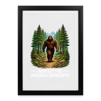 Bigfoot Sasquatch Yeti Cryptid Creatures Big Foot - Framed poster (27 × 37 cm) - black - Front