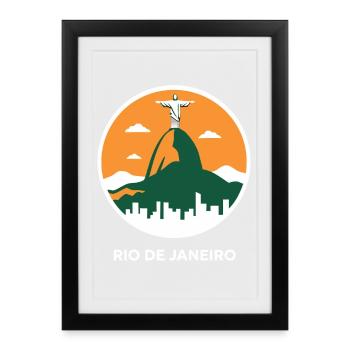 Rio de Janeiro Christ Redeemer - Framed poster (27 × 37 cm) - black - Front