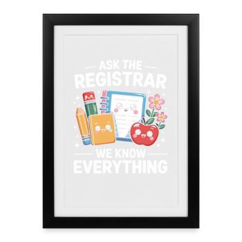 Funny School Secretary School Secretary Office Motif - Framed poster (27 × 37 cm) - black - Front