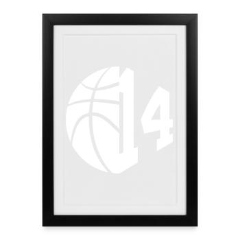 NO. 14 NUMBER 14 BASKETBALL 14TH BIRTHDAY - Framed poster (27 × 37 cm) - black - Front