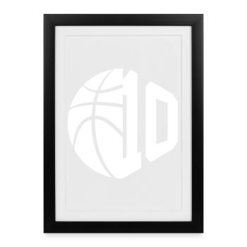 NON. 10 NUMÉRO 10 BASKET 10E ANNIVERSAIRE - Affiche encadrée (27 × 37 cm) - noir - Devant