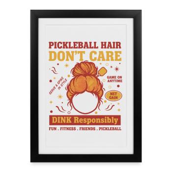 Joueur drôle de pickleball Pickleball Amour - Affiche encadrée (27 × 37 cm) - noir - Devant