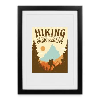 Hiking Mountaineering Hiking Saying - Framed poster (27 × 37 cm) - black - Front