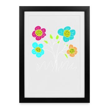 Cheerful Flowers Flower Garden Flora - Framed poster (27 × 37 cm) - black - Front