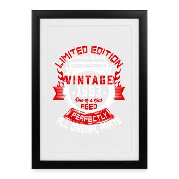 Vintage 1983 Oneofakind Badge - Framed poster (27 × 37 cm) - black - Front