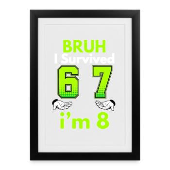 8th Birthday Boy Outfit I'm 8 Year Old Six Seven - Framed poster (27 × 37 cm) - black - Front