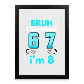 8th Birthday Boy Outfit I'm 8 Year Old Six Seven - Framed poster (27 × 37 cm) - black - Front
