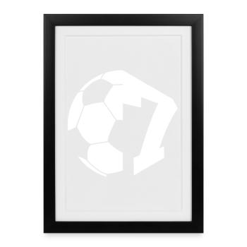 NR. 7 FUßBALLER NUMMER 7 FUßBALL 7. GEBURTSTAG - Gerahmtes Poster (27 × 37 cm) - Schwarz - Vorne
