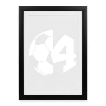 NO. 4 FOOTBALLER NUMBER 4 FOOTBALL 4TH BIRTHDAY - Framed poster (27 × 37 cm) - black - Front