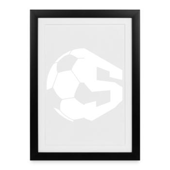 NON. 5 FOOTBALLEUR NUMÉRO 5 FOOTBALL 5E ANNIVERSAIRE - Affiche encadrée (27 × 37 cm) - noir - Devant