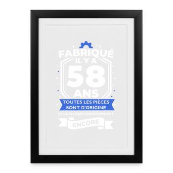 Fabriqué il y a 58 ans - Affiche encadrée (27 × 37 cm) - noir - Devant
