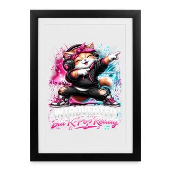 Introverti mais prêt pour la pop K - Affiche encadrée (27 × 37 cm) - noir - Devant