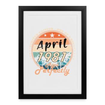 Avril 1981 - Affiche encadrée (27 × 37 cm) - noir - Devant