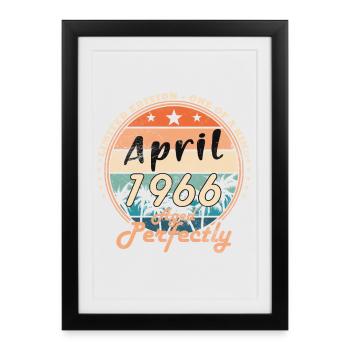 April 1966 - Birthday - Gift - Framed poster (27 × 37 cm) - black - Front