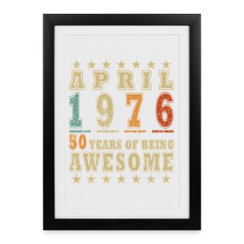 Année du jubilé avril 1976 - Affiche encadrée (27 × 37 cm) - noir - Devant
