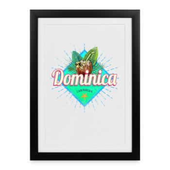 Souvenir de vacances de vacances dans les Caraïbes à la Dominique - Affiche encadrée (27 × 37 cm) - noir - Devant