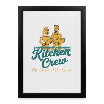 Équipe de cuisine de pickleball Heart Of The Court Drôle - Affiche encadrée (27 × 37 cm) - noir - Devant
