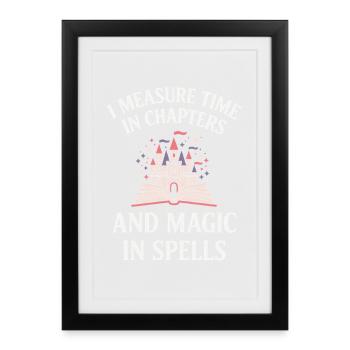 Sorts de magie Château de conte de fées Magie de rat de bibliothèque - Affiche encadrée (27 × 37 cm) - noir - Devant