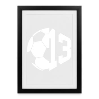 NO. 13 FOOTBALLER NUMBER 13 FOOTBALL 13TH BIRTHDAY - Framed poster (27 × 37 cm) - black - Front