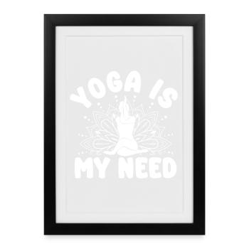 Le yoga pour les passionnés de Pilates est mon besoin Pilates - Affiche encadrée (27 × 37 cm) - noir - Devant