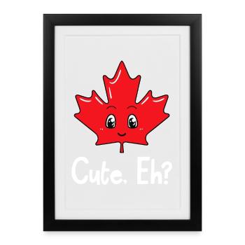 Kawaii Maple Leaf Eh - Framed poster (27 × 37 cm) - black - Front